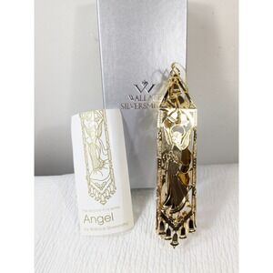 Vintage Wallace Silversmiths Angel Christmas ornament 24 Karat Gold plate 1989